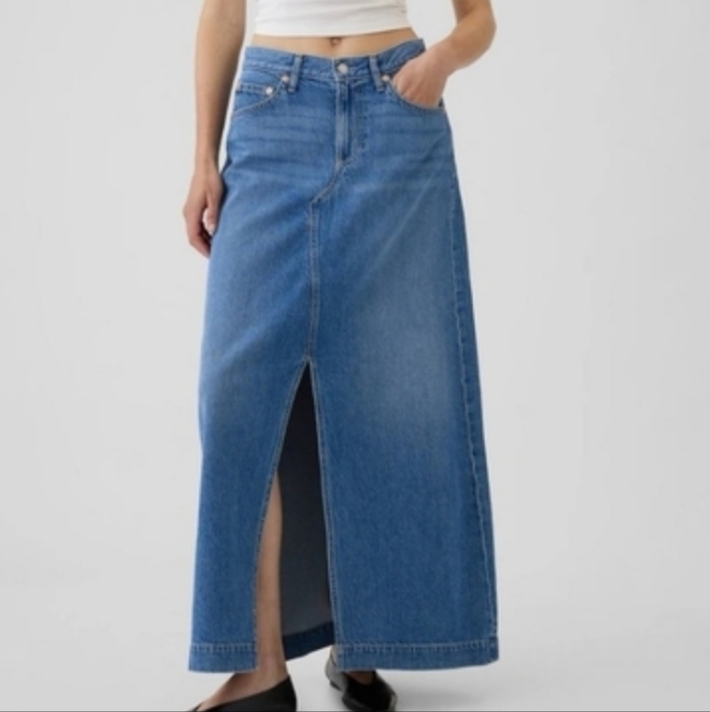 GAP Icon Denim Maxi Skirt 12